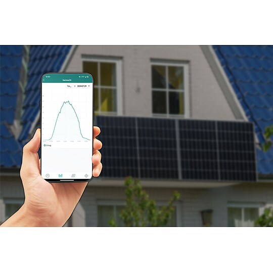 Bild 6 - Balkonkraftwerk 900 Wp mit Hoymiles Mikro-Wechselrichter HMS-800W-2T, Anschlusskabel und 2 Solarmodulen 450Wp Glas-Glas black frame