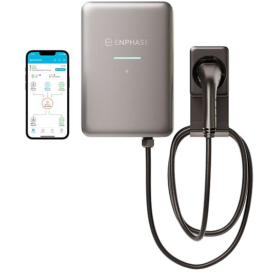 Bild 4 - Enphase Wallbox EV-Charger 2 ein-/dreiphasig, mit Typ 2 Stecker und 7,5 m Kabel, RFID - von 7,4 - 22 kW