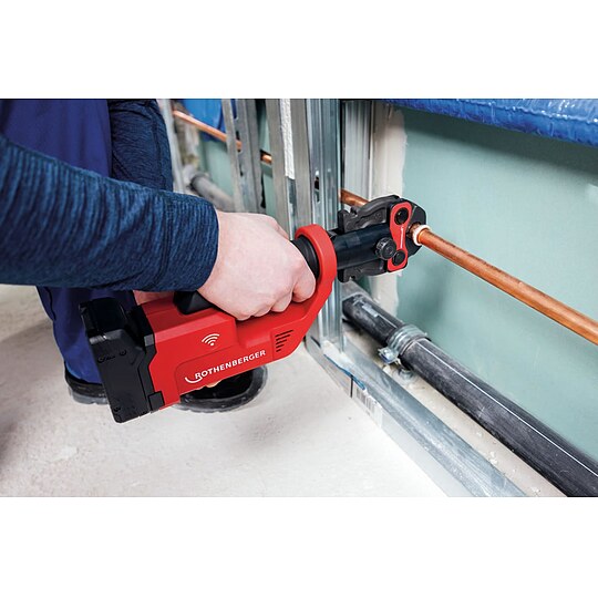 Bild 3 - ROTHENBERGER ROMAX Compact 3 inkl. 2 Akkus 2,0 Ah, Schnellladegerät, System-Box und Pressbacken V 15, 18, 22, 28 (SV)