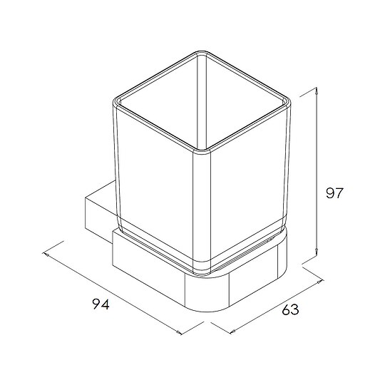 Bild 2 - Glashalter NEW YORK von ROMAN DIETSCHE - mit Glas - chrom/satiniert - 853410