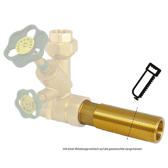 Bild 2 - Ablängbares Zwischenstück 1 1/4'' x 140 mm zu Abzweig-T-Ventil 1 1/4''