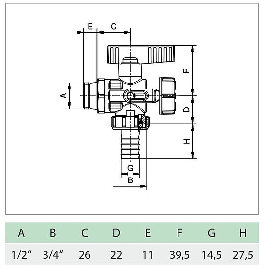Bild 3 - SIMPLEX KFE-Kugelhahn 1/2'' Eckform f�r Heizung - selbstdichtend - PN16 - vernickelt - Schwermodell