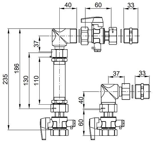 Bild 2 - Viessmann Wärmemengenzähler Anschluss-Set, senkrecht - 7438469