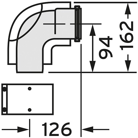 Bild 2 - Vaillant Bogen 87° mit Reinigungsöffnung konzentrisch Ø 60/100 PP - 303916