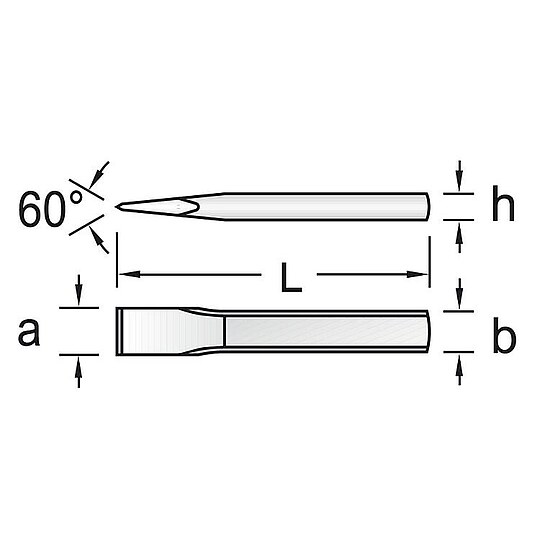 Forum Stein-Flachmeißel D7254A - 250x20x12mm Chrom-Vanadium Stahl Für Steinbearbeitung