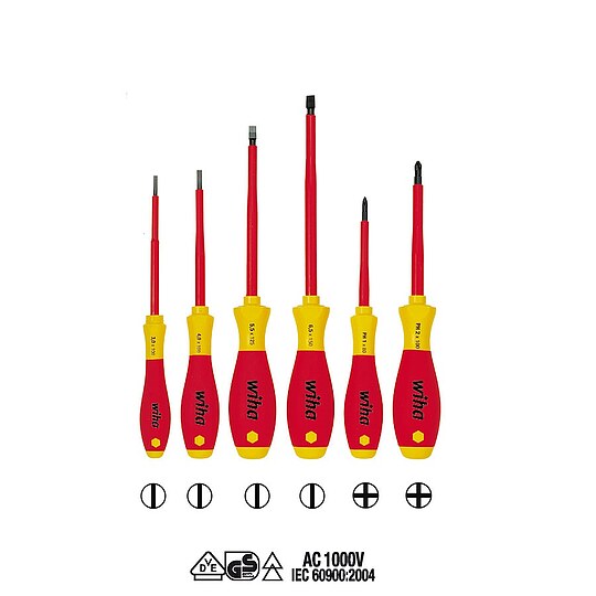 KAIFNT Schlagschrauber-Bit Set 6-teilig – S2 Stahl, Kreuzschlitz & Schlitz, 5/16" Schaft