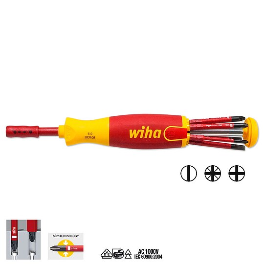 Bild 2 - Wiha Magazin-Bithalter LiftUp electric - VDE-GS gepr�ft - 6-teilig - Serie 2831 090 21 - 38611