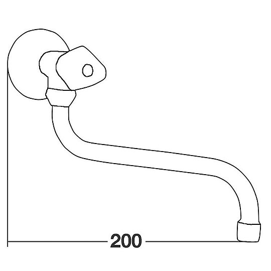 Bild 2 - Wandschwenkventil Etou (Kaltwasser) - chrom
