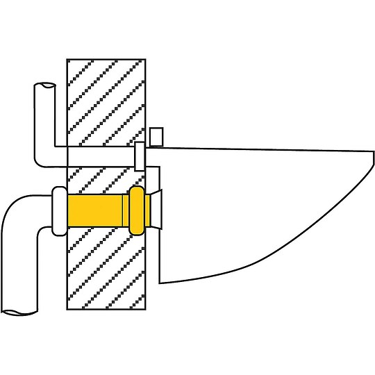 Bild 2 - WC-Anschlussstutzen mit Dichtung Ø 110/110 mm, gerade - schwarz