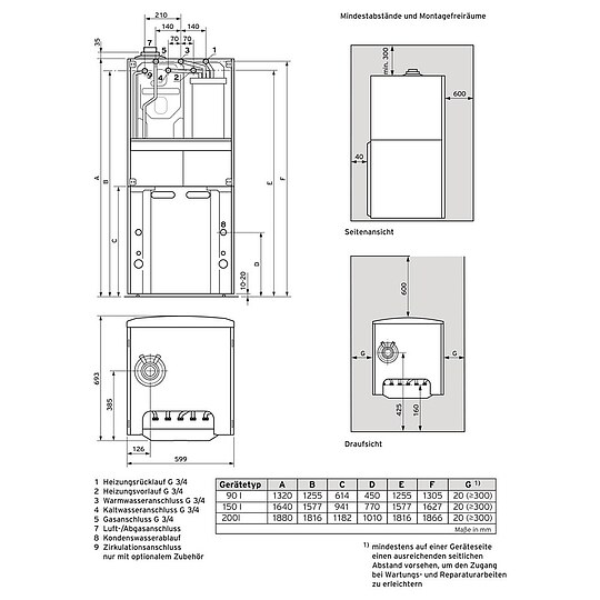 Bild 3 - Vaillant Gas-Kompaktgert Brennwert ecoCOMPACT VSC 206/4-5 200 - Erdgas E / LL - 0010015605