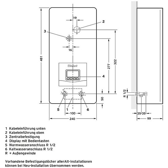 Bild 3 - Vaillant Elektro-Durchlauferhitzer electronicVED E 27/8-P plus - 0010023769