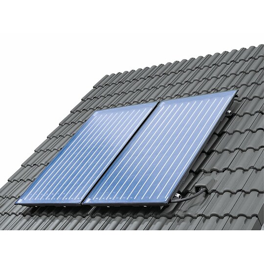 Bild 2 - Buderus Solaranlage Logaplus S77 - 4 Kollektoren (9,48m) SKN4.0-s mit Pufferspeicher PNR750 silber und Frischwasserstation - 7739612995