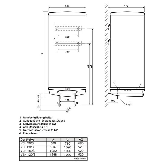 Bild 2 - Vaillant Elektro-Warmwasserspeicher eloSTOR VEH 80/8 exclusive, druckfest - 0010019875