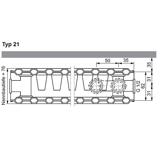 Bild 6 - Viessmann Universalheizk�rper Typ 21, H 600 x B 400 mm, 434/277 Watt - 7572347