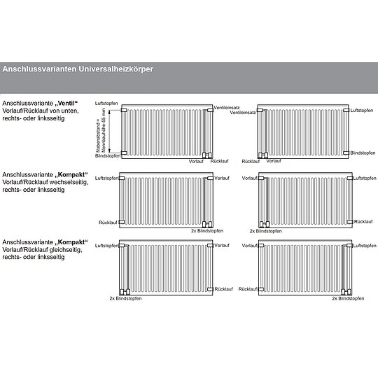 Bild 5 - Viessmann Universalheizkörper Typ 33, H 400 x B 800 mm, 1103/699 Watt - 7572445