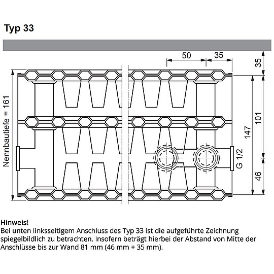 Bild 6 - Viessmann Universalheizkörper Typ 33, H 400 x B 800 mm, 1103/699 Watt - 7572445