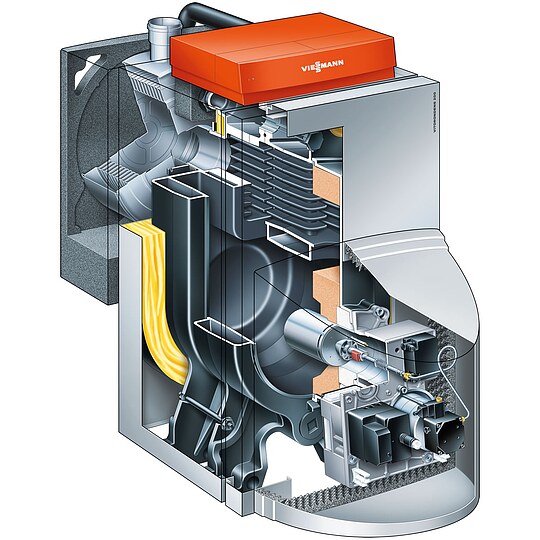 Bild 3 - Viessmann l-Brennwertkessel Vitorondens 200-T 28,6 kW mit Regelung Vitotronic 200, koaxial raumluftunabhngig waagerecht - BR2A212