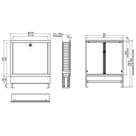 Bild 5 - Unterputz-Verteilerschrank - Farbe wei - 2-3 Heizkreise