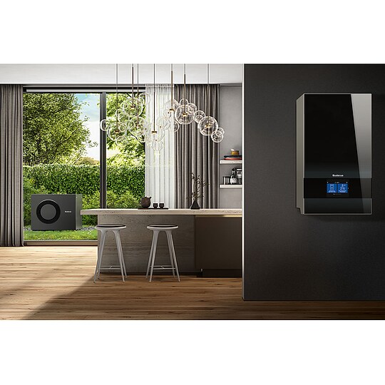 Bild 2 - Buderus Luft-Wasser-W�rmepumpe Logaplus WLW186i-12 AR 12 E mit integriertem Heizstab, schwarz - 7739624145