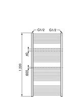 Handtuchheizung Auenanschluss - Gebogen - Hhe 1220 mm