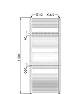 Handtuchheizung Auenanschluss - Gebogen - Hhe 1500 mm