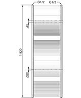 Handtuchheizung Auenanschluss - Gebogen - Hhe 1820 mm