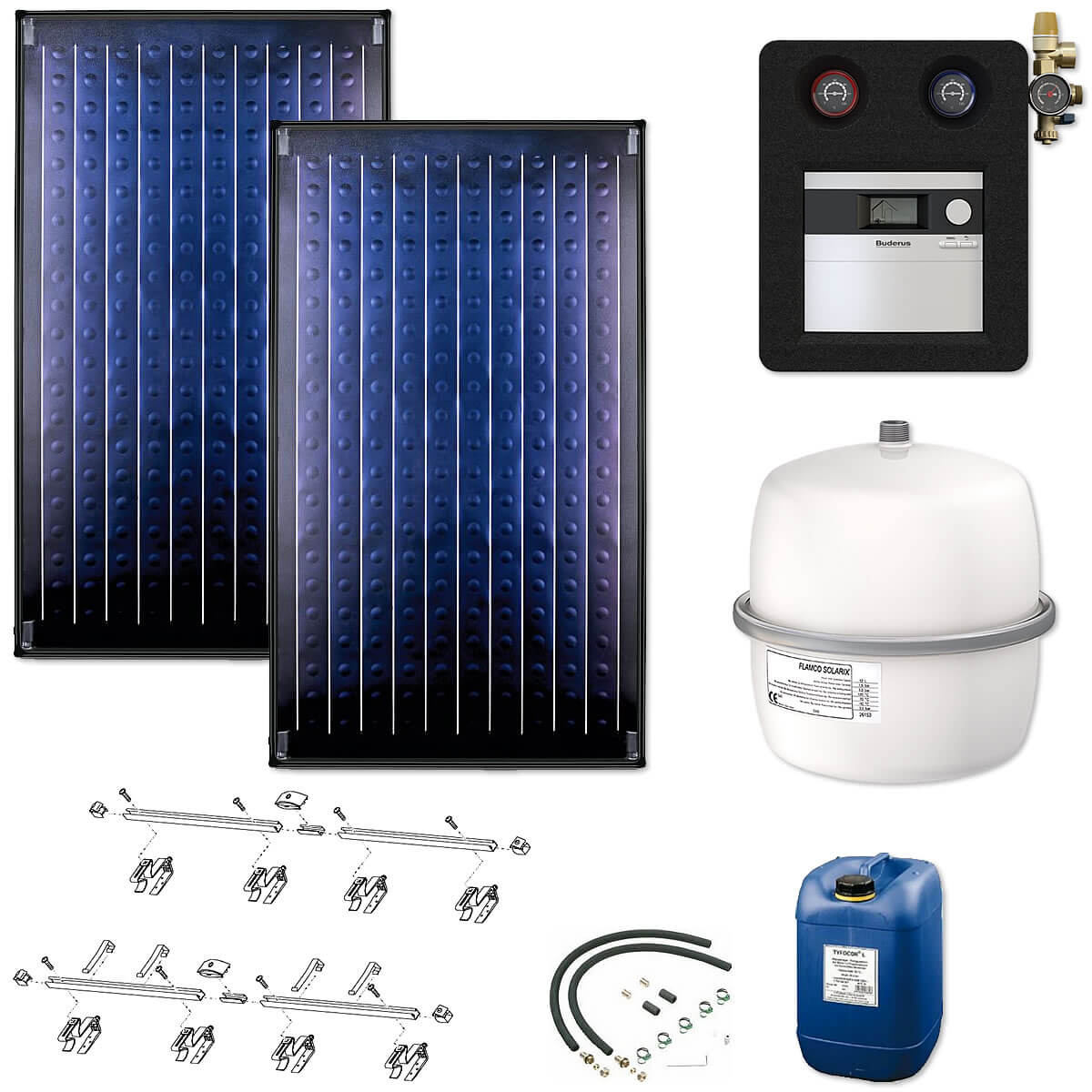 Buderus Solaranlage 4,74m² Logaplus S12 - 2 Kollektoren SKN4.0-s