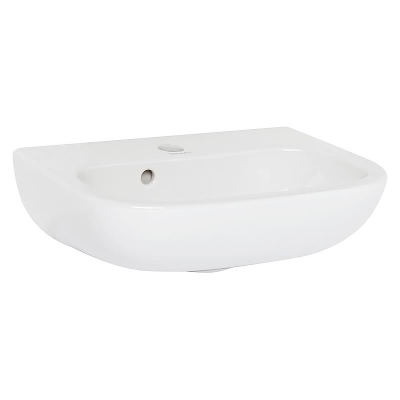 Handwaschbecken Duravit D-Code 450 mm, mit Überlauf, 1 Hahnloch, weiß - 0705450000