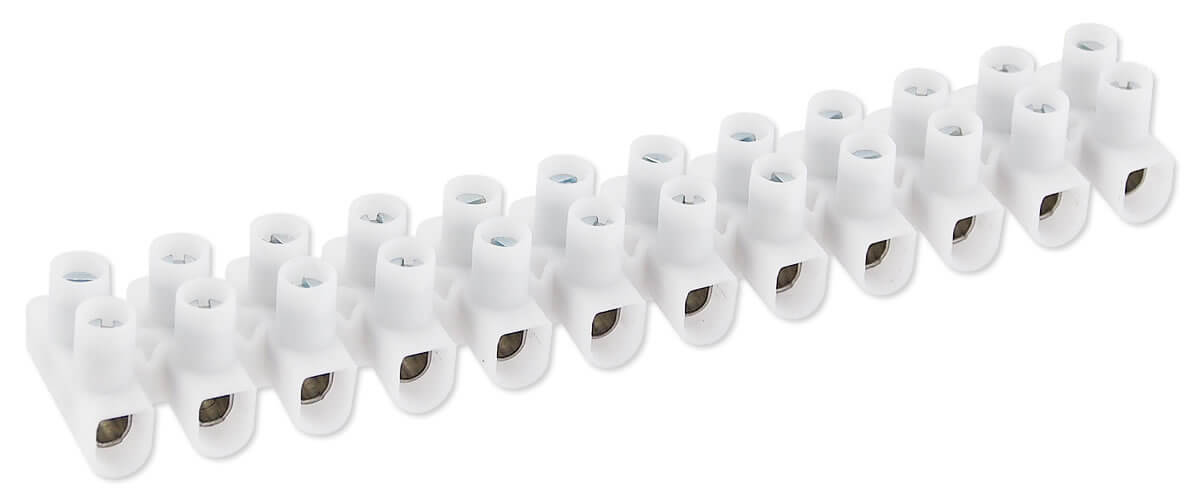 Lüsterklemm 6mm - 12-fach - 2 Schrauben je Klemm