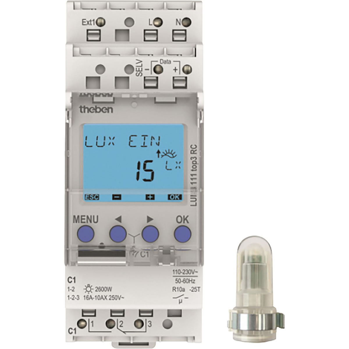 Theben LUNA Dämmerungsschalter Anthrazit - Lichtsensor Für Außenbeleuchtung