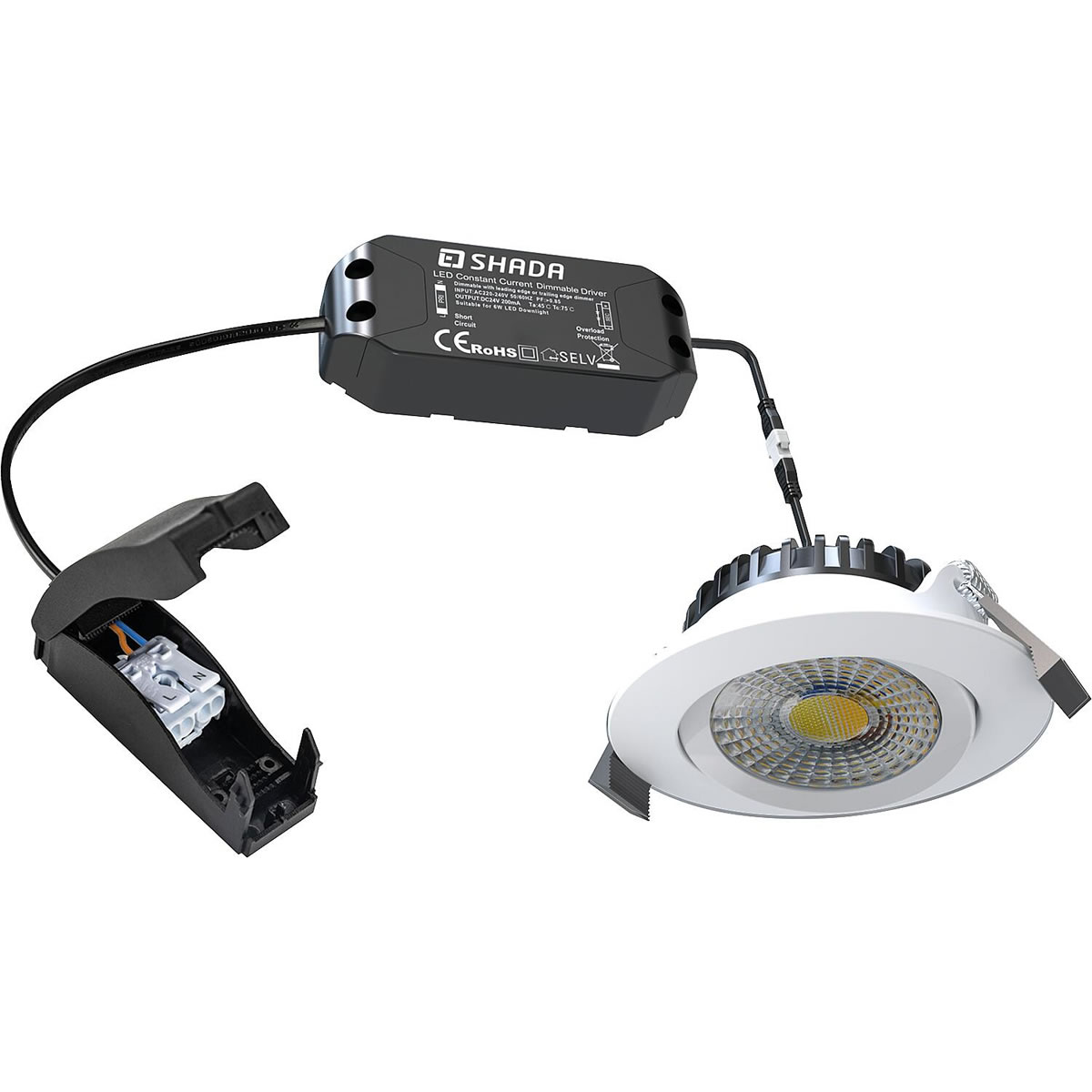 LED's light LED Einbaustrahler 6W, 800K - 2700K, 530lm - dimmbar - Weiß - 82 x 25 mm