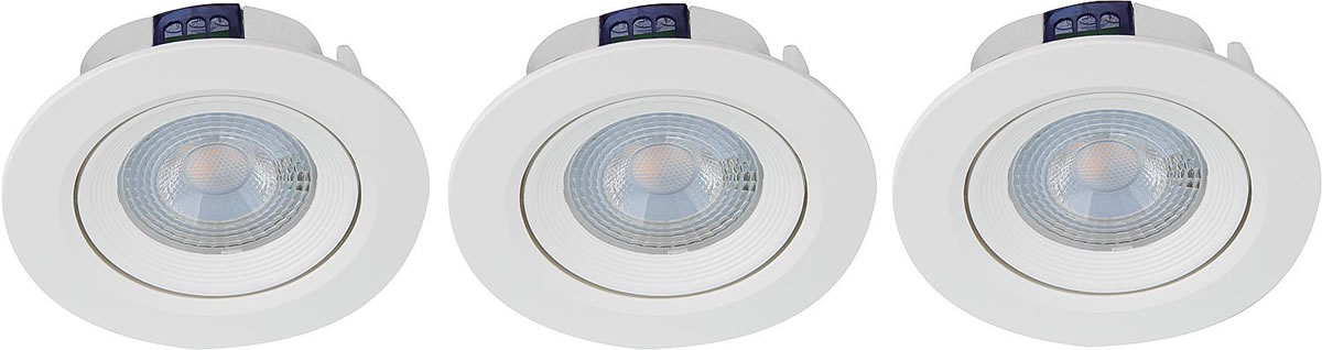 LED's light Spots 3 Stk, 5W, 2700K, 360lm, Weiß - dimmbar - 82 x 42 mm