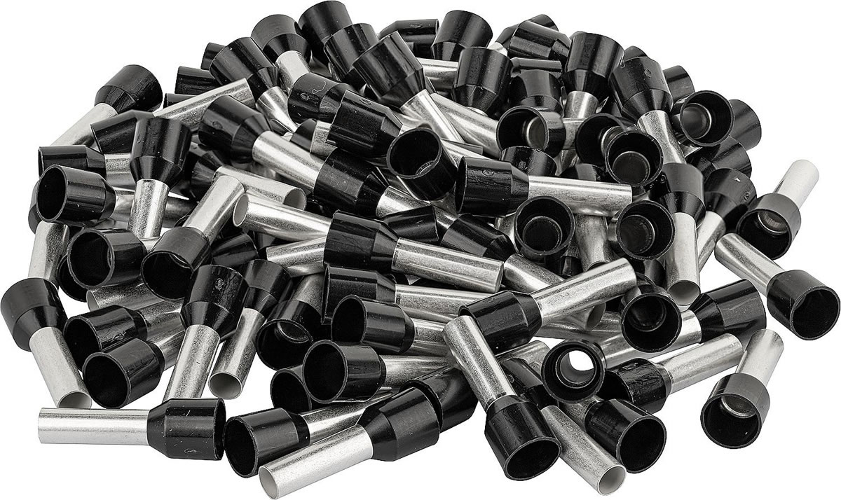 Ader-Endhülse isoliert 6,0 mm² x 20 mm schwarz - 100 Stück