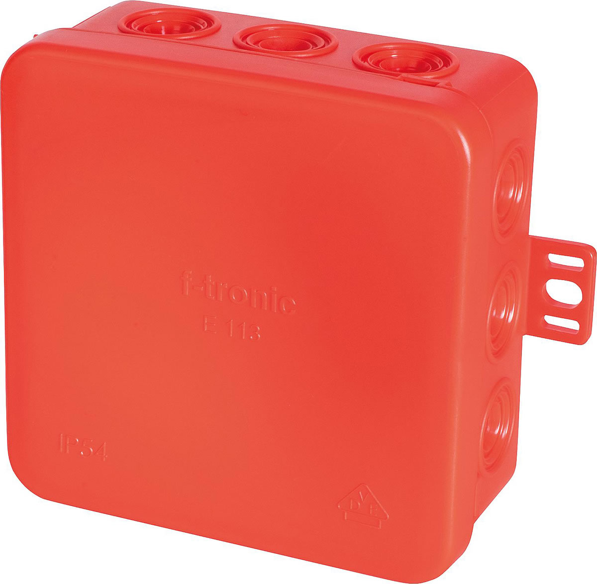 Aufputz-Abzweigkasten, IP54, rot - Maße 85 x 85 x 40 mm