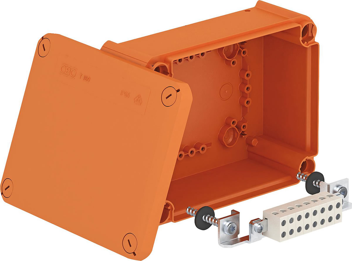 Kabelabzweigkasten FireBox T160ED pastellorange - Maße 190 x 150 x 77 mm