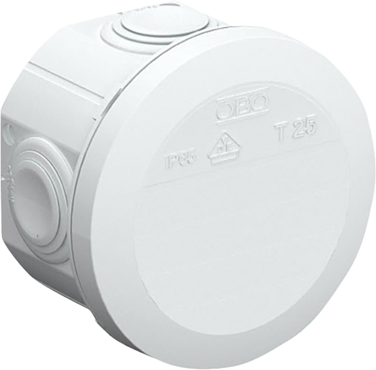 Abzweigkasten T25, IP65, lichtgrau - Maße 80 x 80 x 51 mm