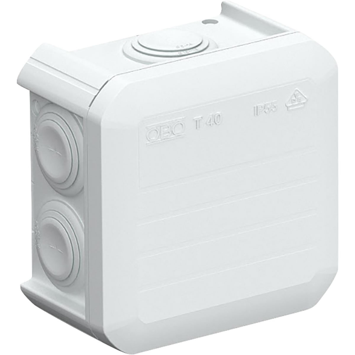 Abzweigkasten T40, 7x M25, IP55, lichtgrau - Maße 90 x 90 x 52 mm