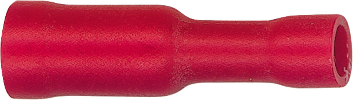 Rundsteckhülse isoliert 100 Stück, Farbe rot - bis 1,5 mm², 4,0 mm