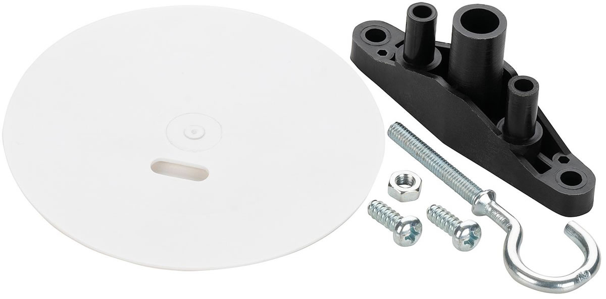 Deckel mit Halterung und Deckenhaken für Betondeckendose Ø 70 mm - Tiefe 60 mm