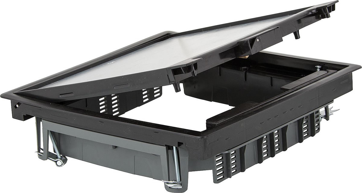 Klappdeckel quadratisch schwarz - 267 x 267 mm