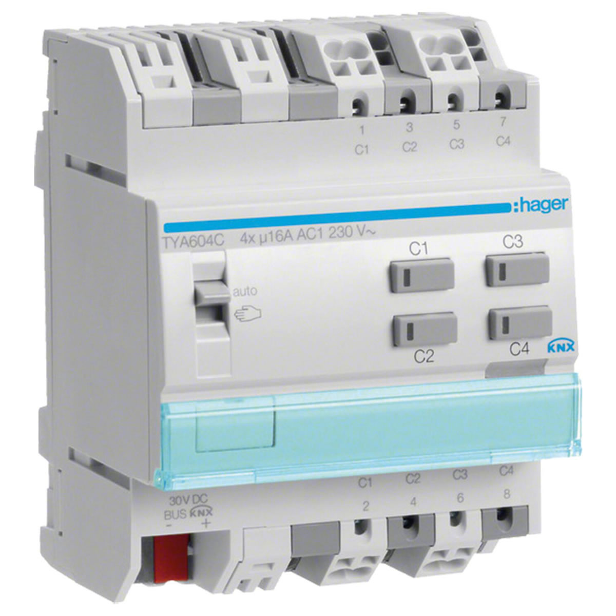 Hager Schaltaktor Jalousieaktor 4/2-fach 16A KNX REG TYA604C