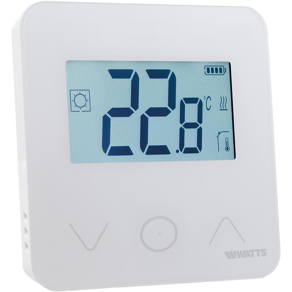 WATTS Funkthermostat BT-D03-Rf- Blanc - Wandmontage und Tischaufstellung mit Standhalter