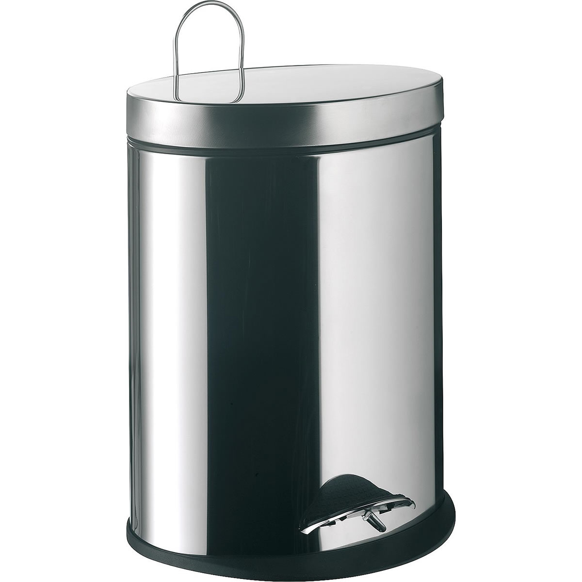 Abfallbehälter emco system 2, Edelstahl, mit Deckel, oval, stehend, 5 Liter - 355300004