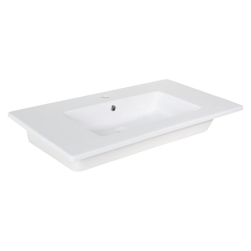 Waschtisch ELIKIA 910 x 155 x 520 mm, 1 Hahnloch, Keramik, weiß - 93 020 20