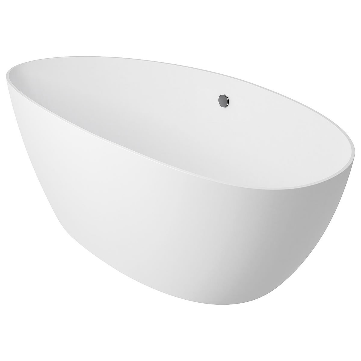 Badewanne EBBA 1700 x 620 x 770 mm Überlauf rechts, Inhalt 250 l, Mineralguss, weiß - 93 045 60