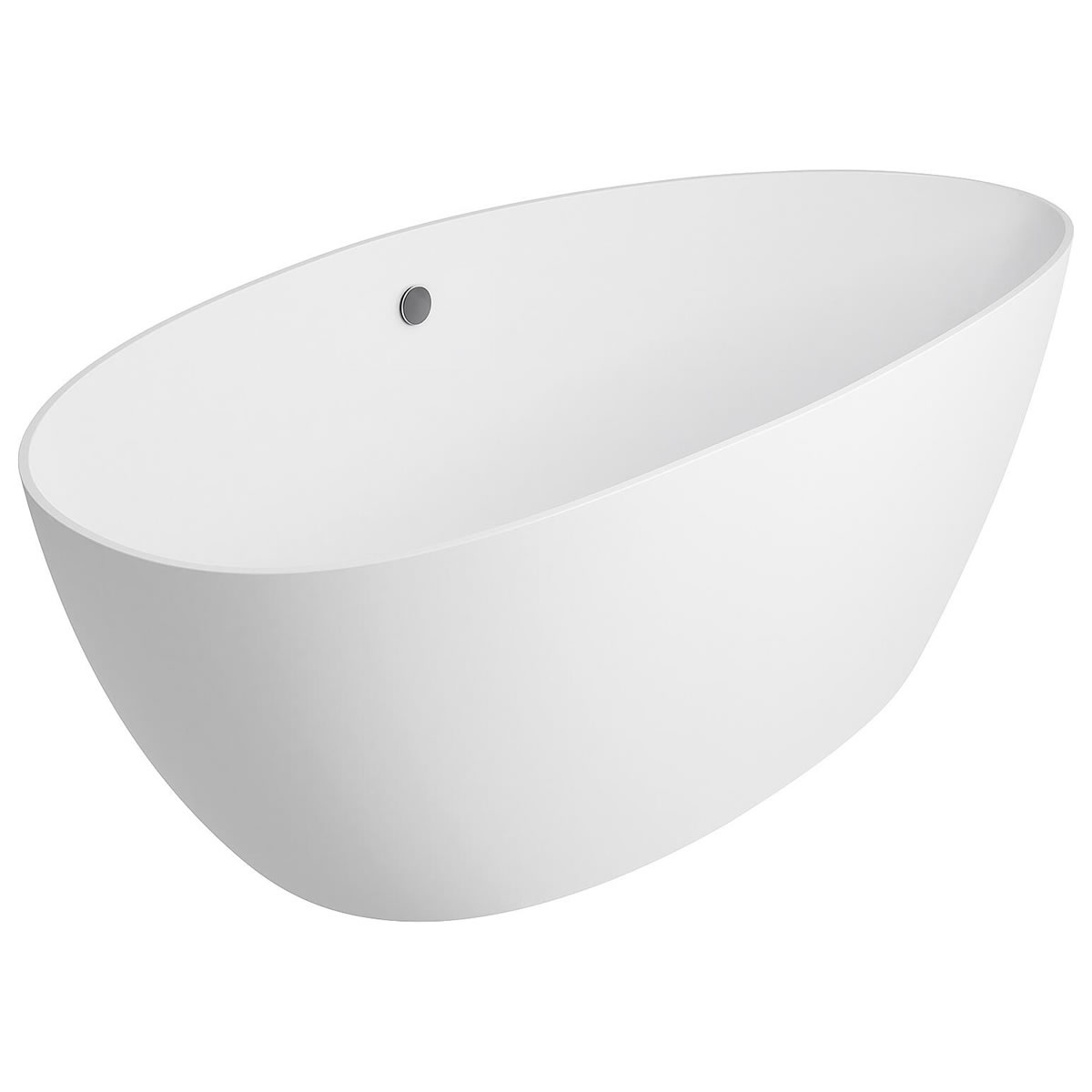 Badewanne EBBA 1700 x 620 x 770 mm Überlauf links, Inhalt 250 l, Mineralguss, weiß - 93 045 61
