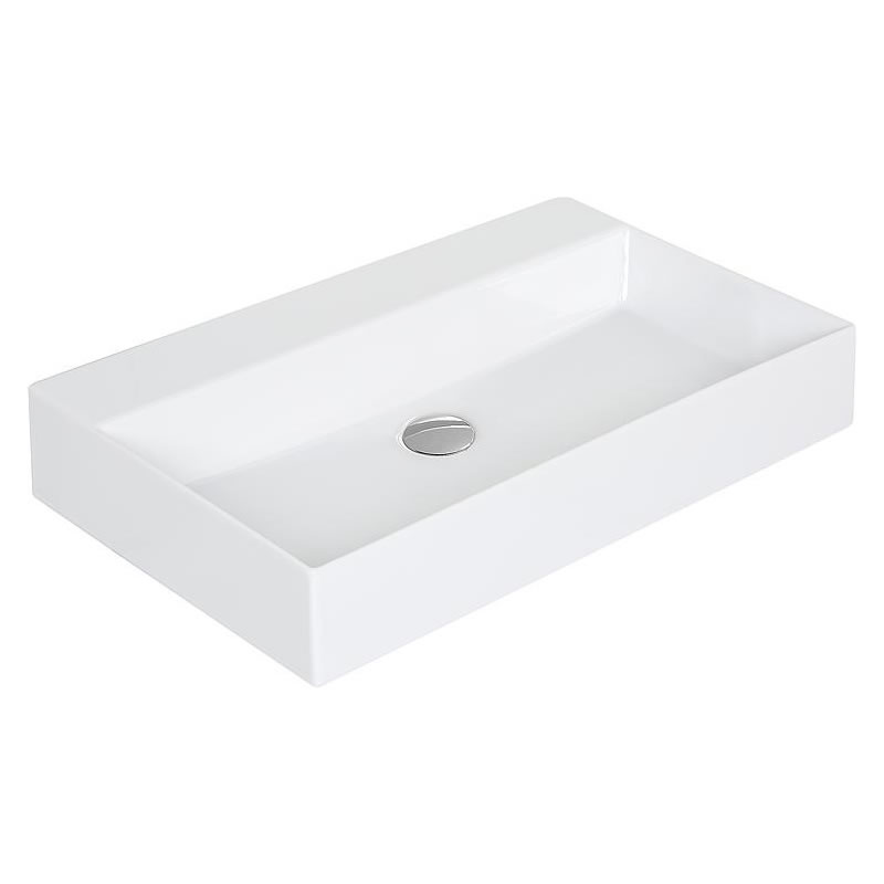 Waschtisch Elayla 750 x 130 x 450 mm, ohne Hahnloch, Keramik, weiß - 93 054 37