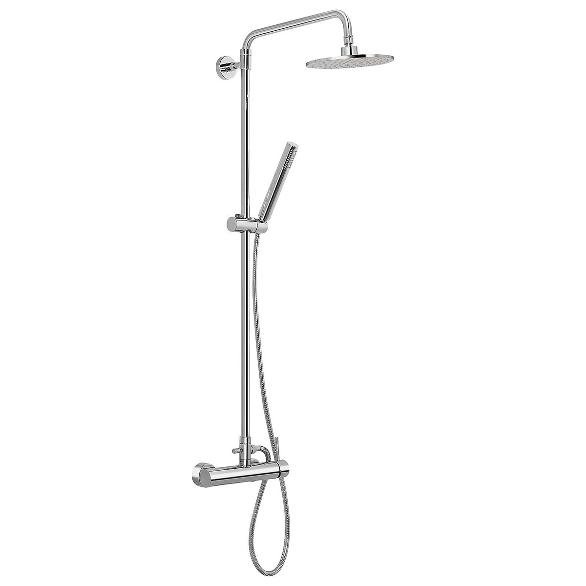 Brause-System Nestos Stabhandbrause, Kopfbrause Ø 190 mm und Mischer, chrom - 93 160 82
