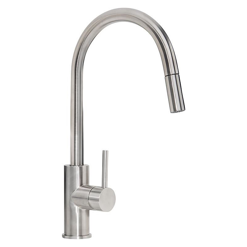 Spültischmischer Salsa herausziehbare Geschirrbrause, Ausladung 208 mm, Edelstahl matt - 93 168 17