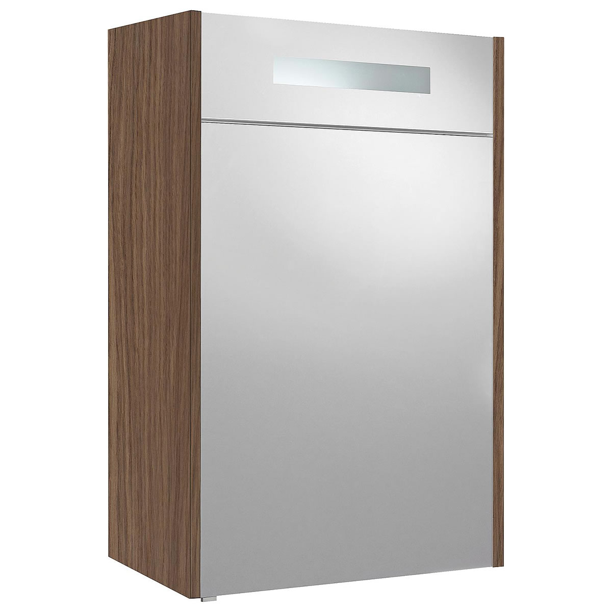 Spiegelschrank mit beleuchteter Blende, Eiche Khaki, 1 Tür, Anschlag rechts, 600 x 750 x 188 mm - 93 173 53